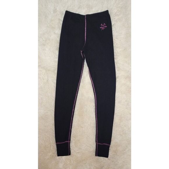 Realtree Womens Longjohn/Thermal Warm Pants Bottoms Size Medium M Black - Picture 1 of 8